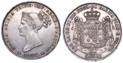 Parma. Maria Luigia D'austria, 1815-1847. 5 Lire 1832.