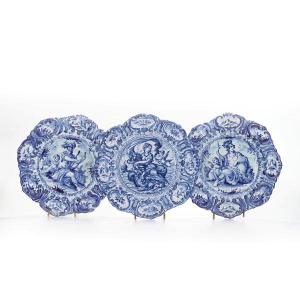 Tre piatti. Albisola, Manifattura Mazzotti, XX secolo