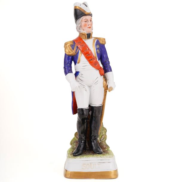 Figurina del generale Nicolas Jean-de-Dieu Soult. Germania, Manifattura di Scheibe-Alsbach (Turingia), XX secolo.