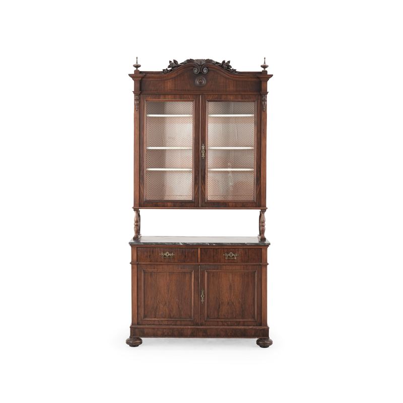 Credenza con alzata. XIX secolo  - Auction Antiques - Cambi Casa d'Aste