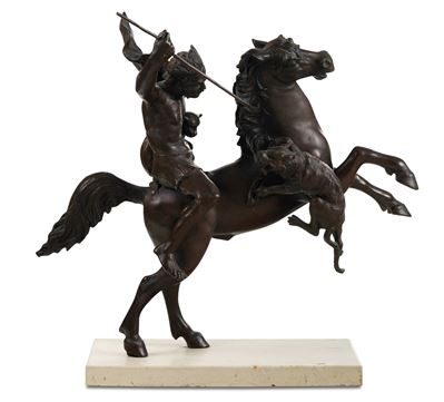 Fonditore del XIX-XX Secolo Indiano a Cavallo