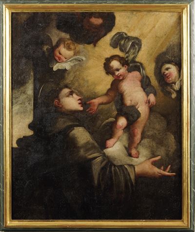Scuola del XVII secolo, Sant’Antonio da Padova, olio su tela
