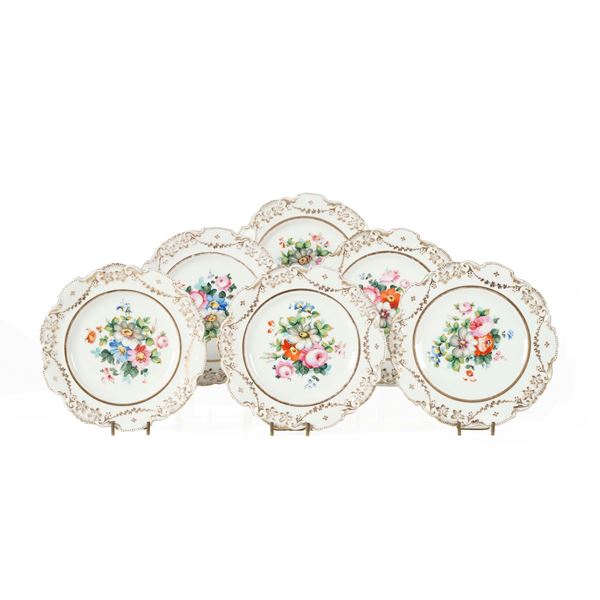 Sei piatti. Francia (?), XIX-XX secolo.