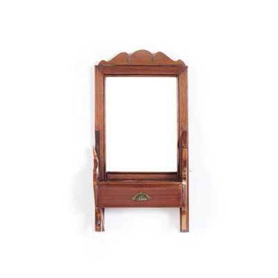 Mensolina in Legno con Specchio. XIX-XX Secolo
