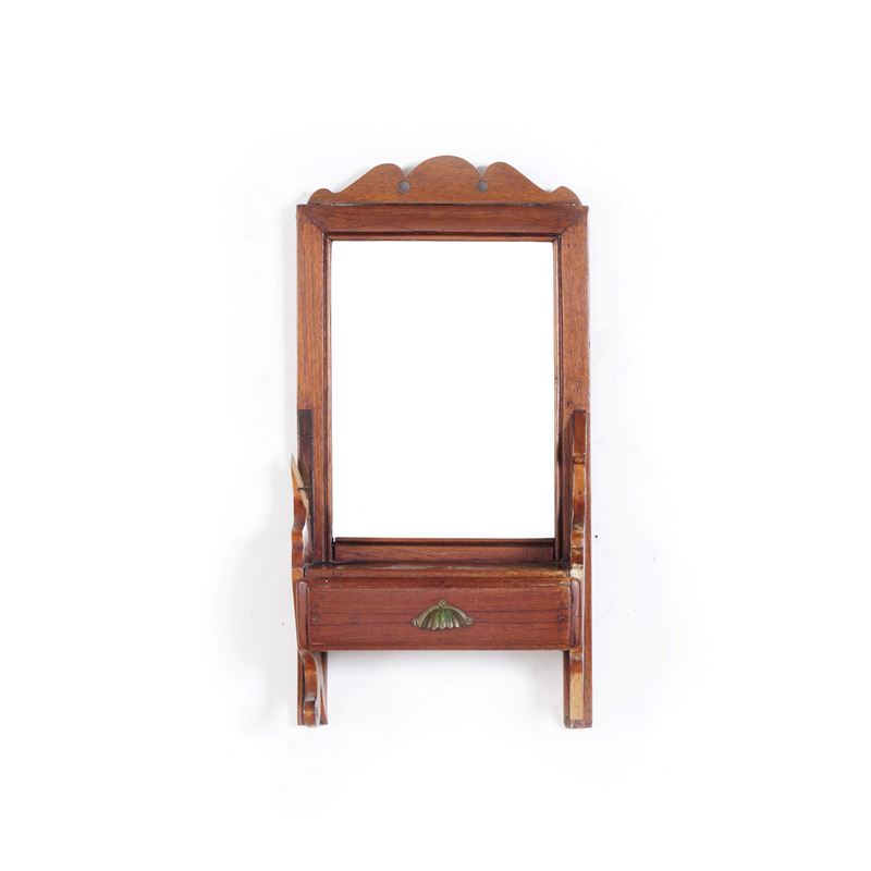 Mensolina in legno con specchio. XIX-XX secolo  - Asta Antiquariato - Cambi Casa d'Aste