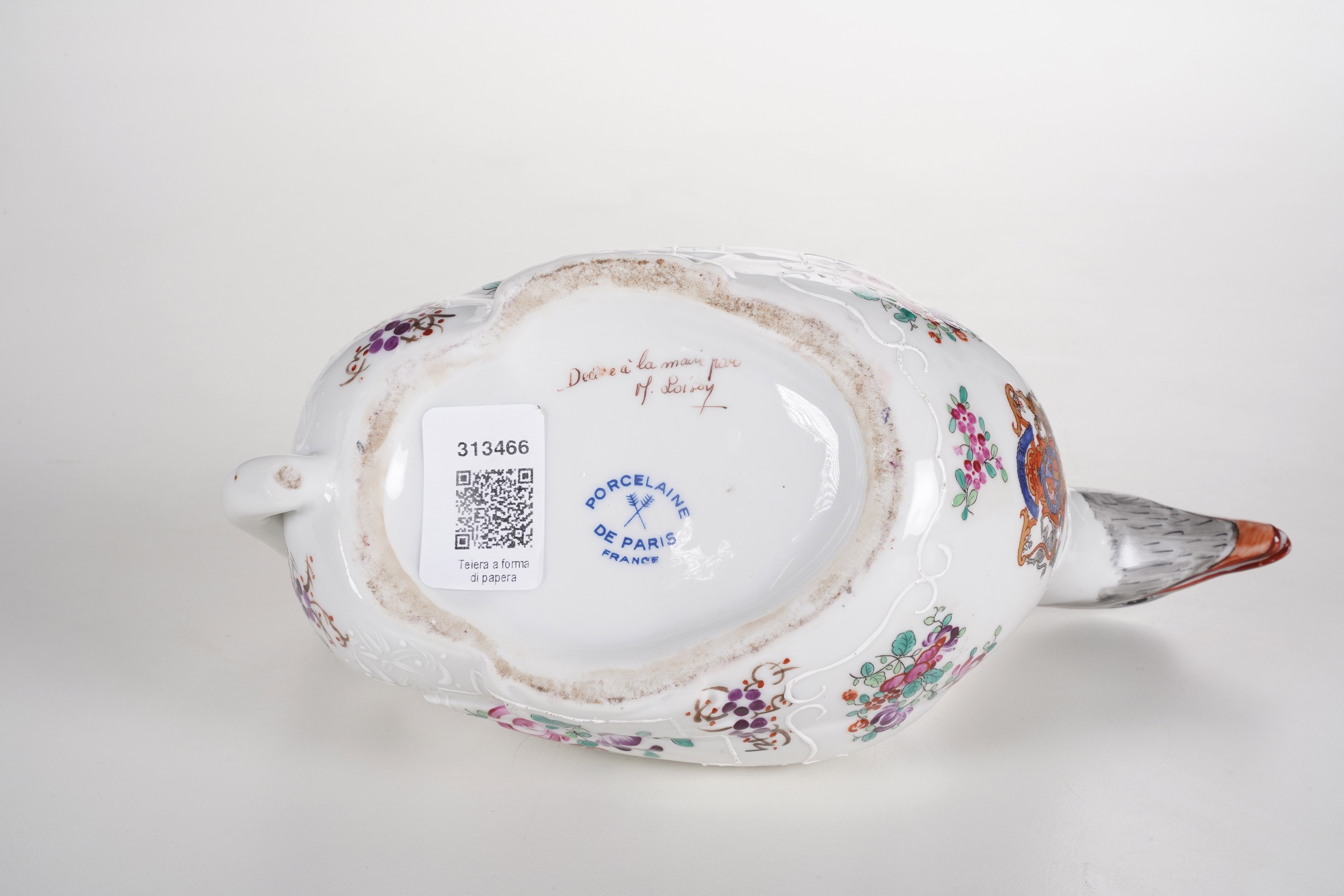 Manifattura Porcelaine de Paris, Versatoio a forma di papera in porcellana (XX secolo)