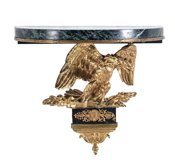 Mensola in bronzo patinato e dorato. XIX-XX secolo