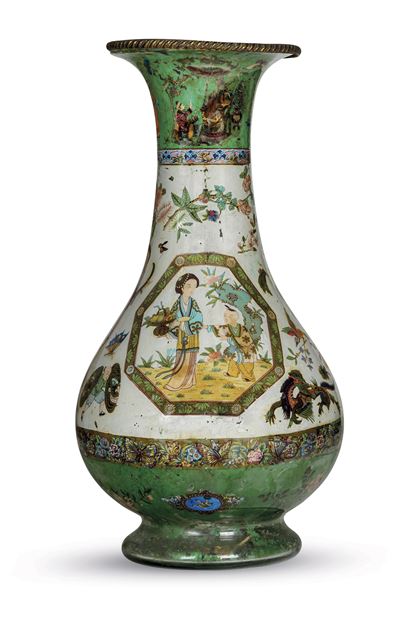 Vaso in Vetro Soffiato Decorato Ad Arte Povera. Piemonte, XVIII Secolo