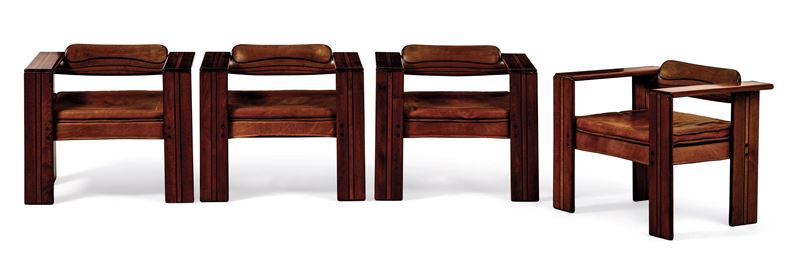 Afra e Tobia Scarpa : Quattro poltrone della serie Artona  - Auction Six Centuries of Arts and Furnitures - III - Cambi Casa d'Aste