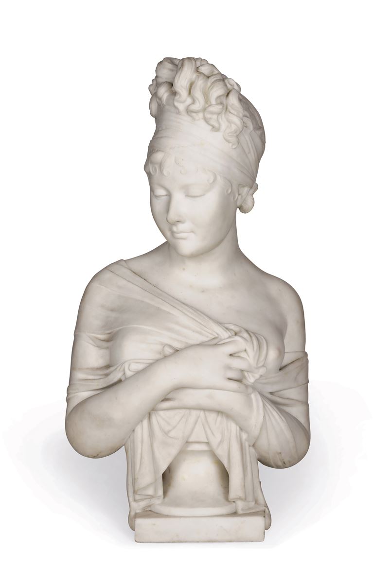 Busto di Juliette Récamier. Da Joseph Chinard  - Auction Six Centuries of Arts and Furnitures - III - Cambi Casa d'Aste