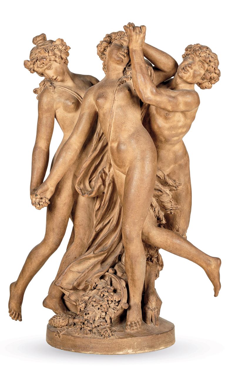 Satiro con ninfe. Da Clodion, plasticatore del XIX-XX secolo  - Auction Six Centuries of Arts and Furnitures - III - Cambi Casa d'Aste