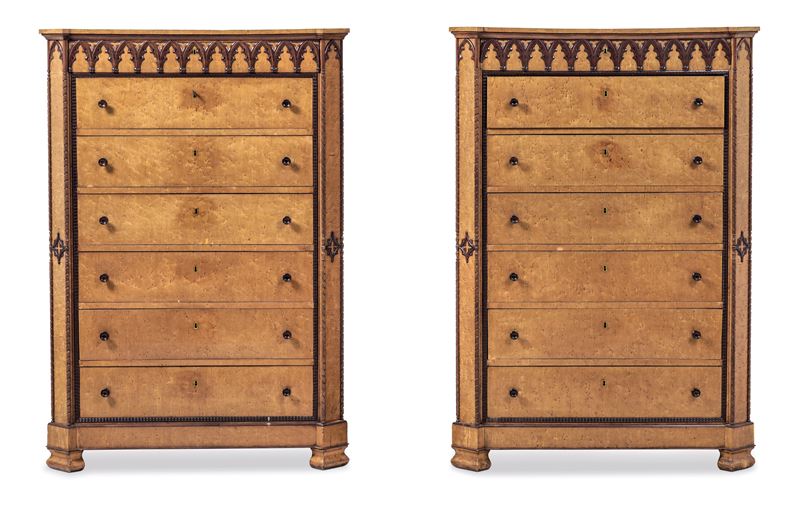 Coppia di settimanali Biedermeier. XIX secolo  - Auction Six Centuries of Arts and Furnitures - III - Cambi Casa d'Aste