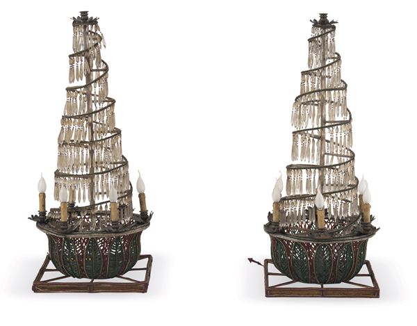 Coppia di girandoles a sette luci. XIX-XX  secolo
