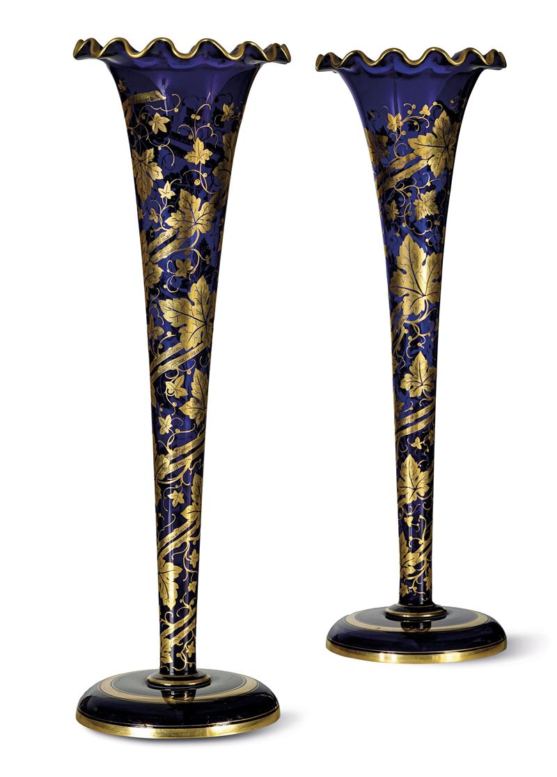 Coppia di vasi a tromba, inizi del XX secolo  - Auction Six Centuries of Arts and Furnitures - III - Cambi Casa d'Aste