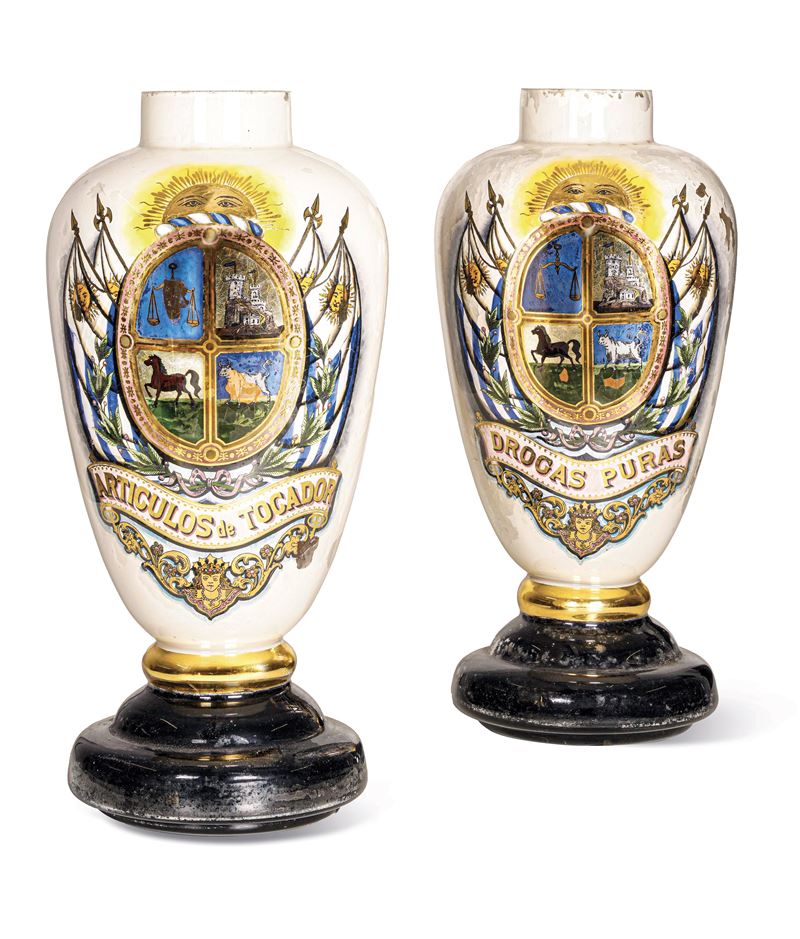 Coppia di vasi apotecari Inghilterra, ultimo quarto del XIX secolo  - Auction Six Centuries of Arts and Furnitures - III - Cambi Casa d'Aste