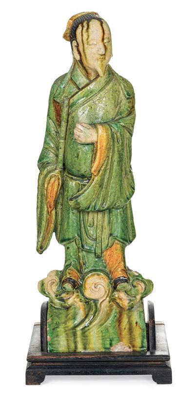 Figura di Dignitario in Terracotta Sancai, Cina, XX Secolo