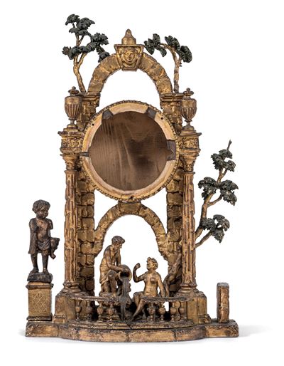 Cassa da Orologio in Legno Scolpito e Dorato, XVIII-XIX Secolo