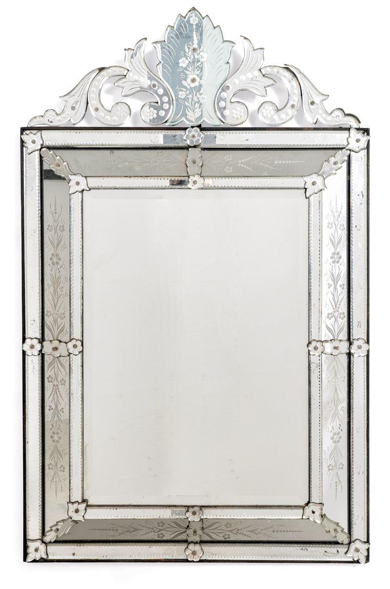 Specchiera in vetro di Murano. XIX-XX secolo  - Auction Six Centuries of Arts and Furnitures - III - Cambi Casa d'Aste