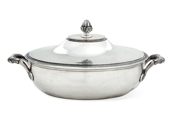 Ecuelle. Francia XX secolo, marchio dell'argentiere parziale di difficile lettura (Gombert & Bibollet ?)