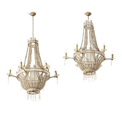 Coppia di Lampadari a Mongolfiera. XIX-XX Secolo
