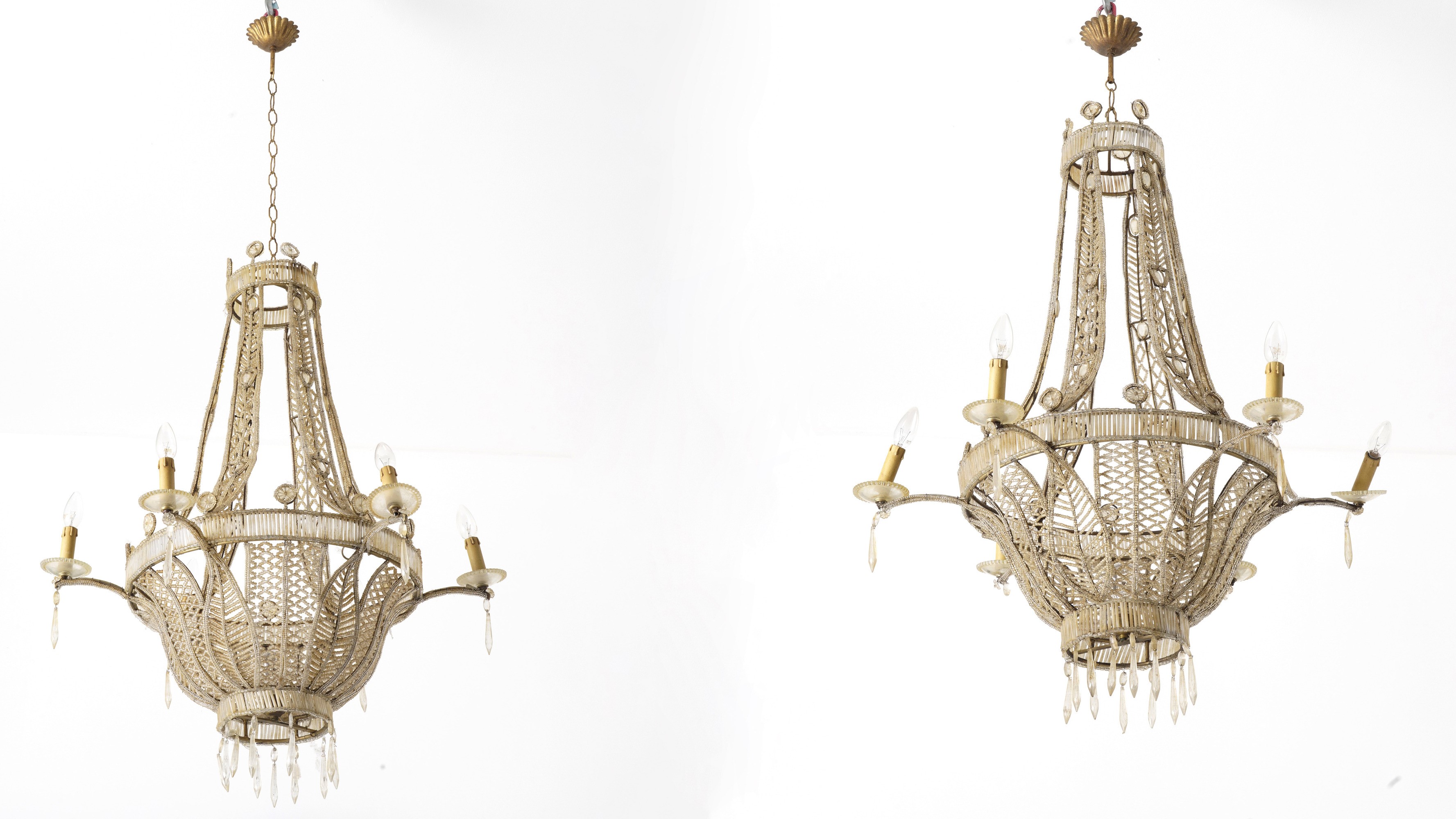 Coppia di Lampadari a Mongolfiera. XIX-XX Secolo