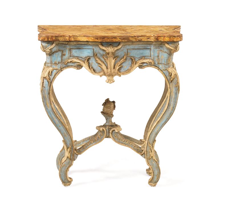 Consolle intagliata e laccata. Piemonte, XVIII secolo  - Auction Six Centuries of Arts and Furnitures - III - Cambi Casa d'Aste