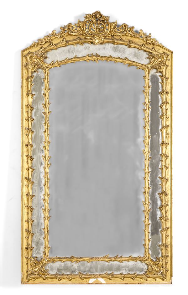 Grande specchiera a doppio ordine. XIX-XX secolo