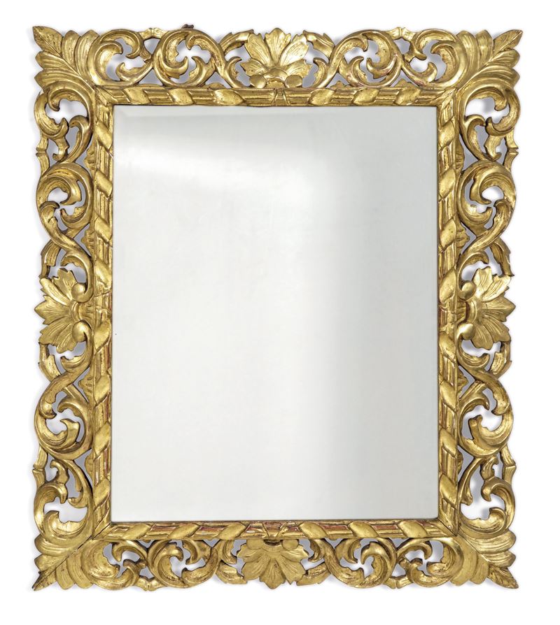 Cornice in legno scolpito e dorato. XIX-XX secolo  - Asta Sei Secoli di Arti e Arredi - III - Cambi Casa d'Aste