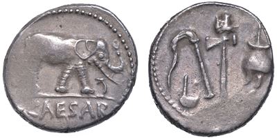 Giulio Cesare, +44. Denario, Anni 49-48 a.C. Zecca Itinerante.