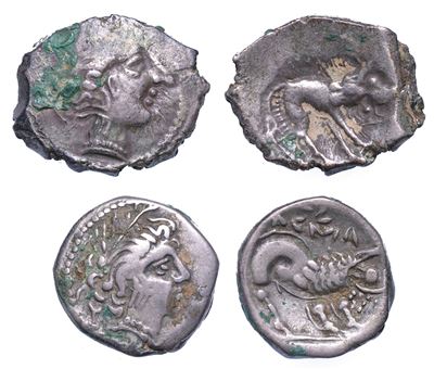 Gallia Cisalpina. Imitazioni Massaliote. Lotto di Due Monete.