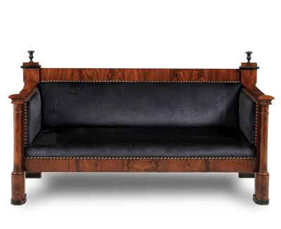 Divano Biedermeier Lastronato in Mogano