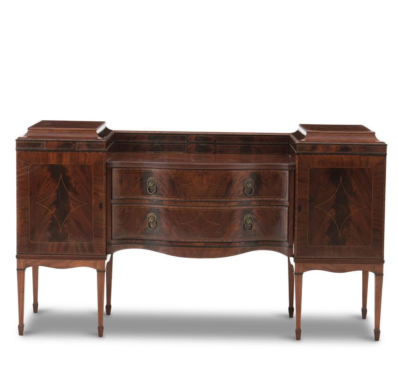 Mobile in mogano con filettature. Inghilterra XIX-XX secolo  - Auction Antique - Cambi Casa d'Aste