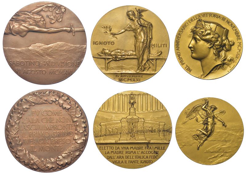 REGNO D’ITALIA. EPOCA DI VITTORIO EMANUELE III DI SAVOIA, 1900-1946. Lotto di tre medaglie.  - Auction Numismatics - Cambi Casa d'Aste