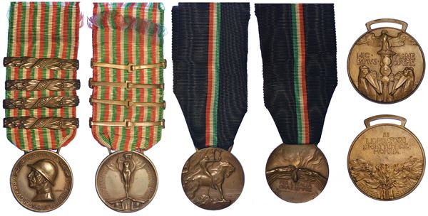 REGNO D’ITALIA. EPOCA DI VITTORIO EMANUELE III DI SAVOIA, 1900-1946. Lotto di tre medaglie.