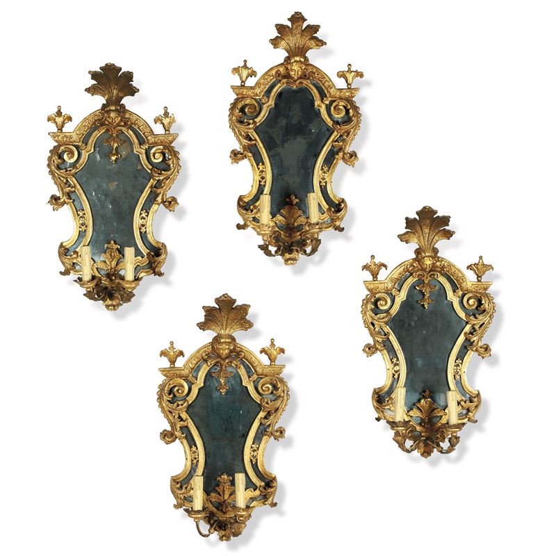 Quattro specchiere a ventola. XVIII secolo  - Auction Six Centuries of Arts and Furnitures - III - Cambi Casa d'Aste