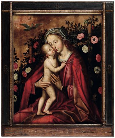 Scuola Fiamminga del XVII Secolo Madonna con Bambino