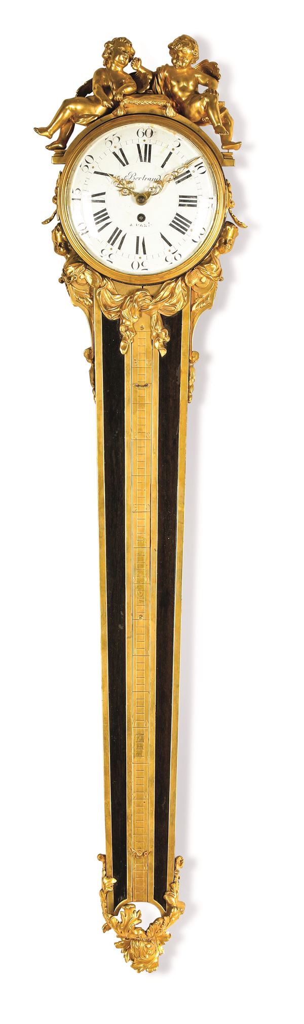 Orologio termometro da muro in bronzo dorato. Francia, XVIII-XIX secolo