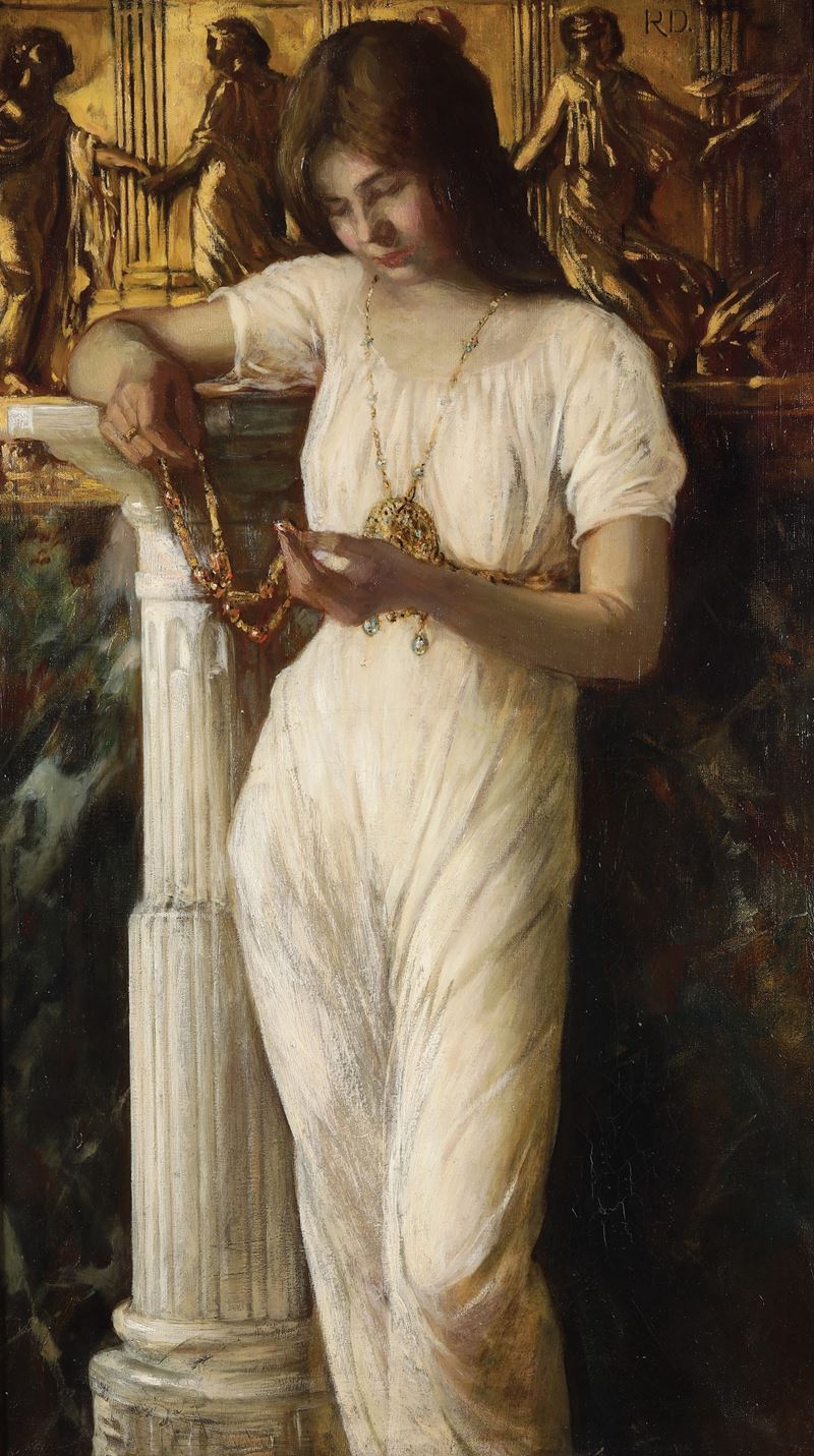 Anonimo del XIX secolo Fanciulla  - olio su tela - Auction Paintings from the 19th-20th centuries - Cambi Casa d'Aste