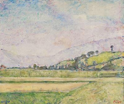 Paesaggio, olio su tela, 1954