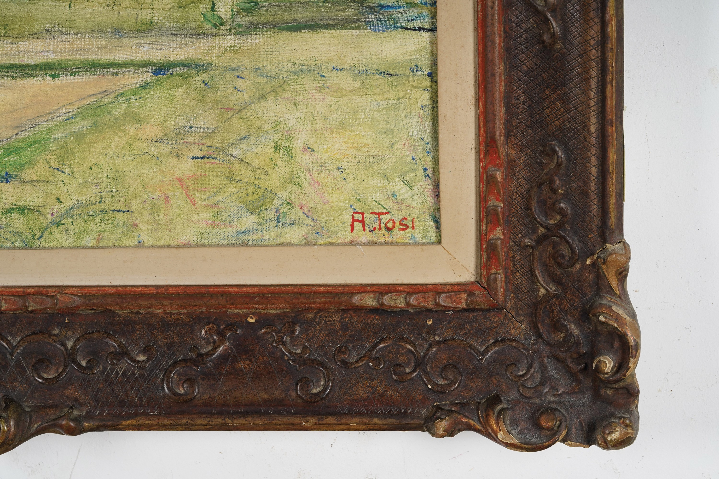 Arturo Tosi - Paesaggio, olio su tela, 1954