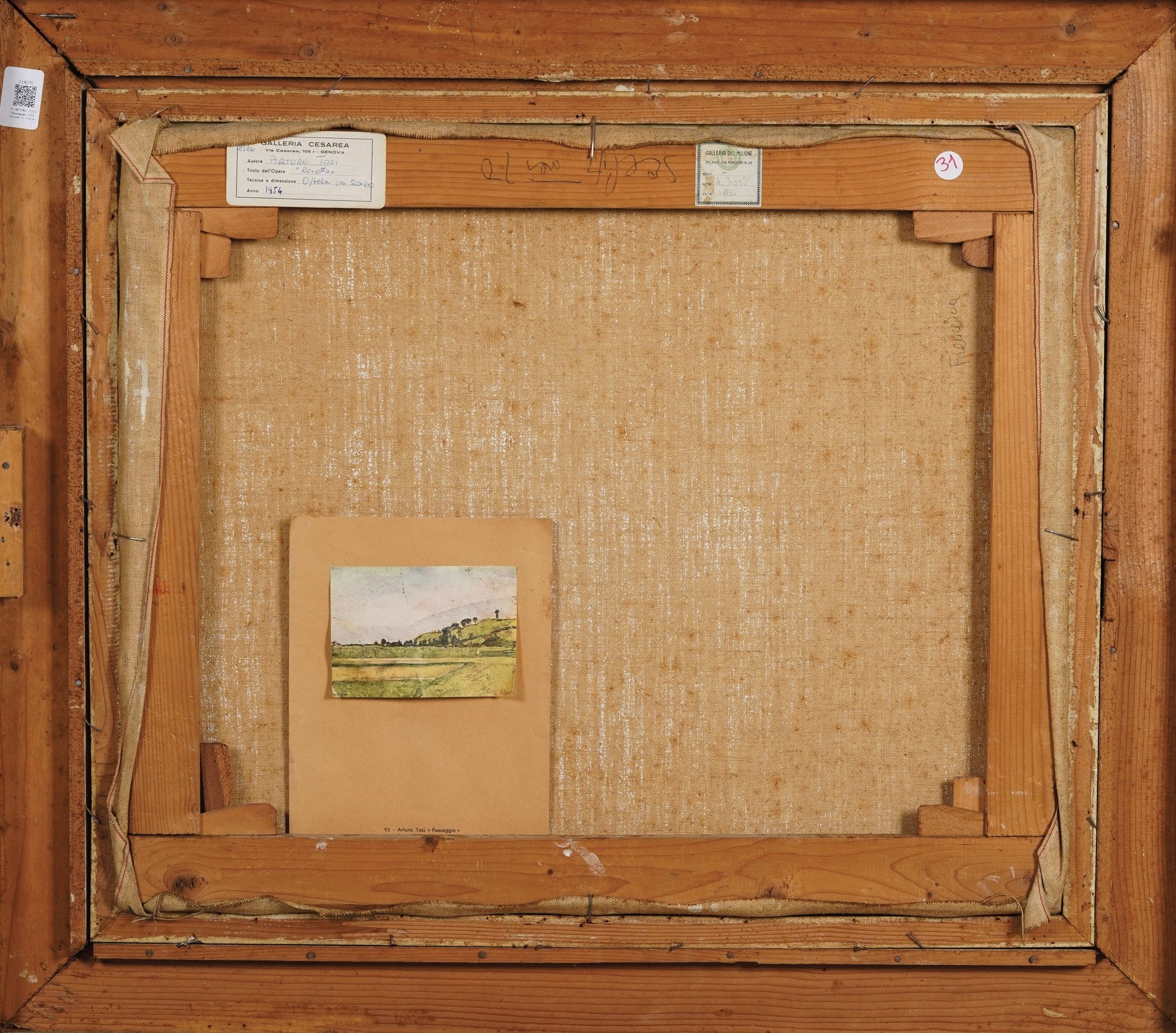 Arturo Tosi - Paesaggio, olio su tela, 1954