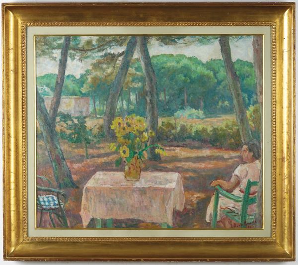Giardino con figura