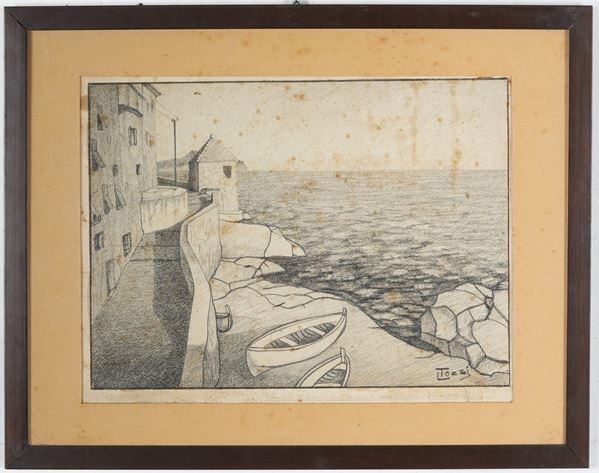 Lazzaro Tozzi Quinto al mare, vecchie case lungo la spiaggia