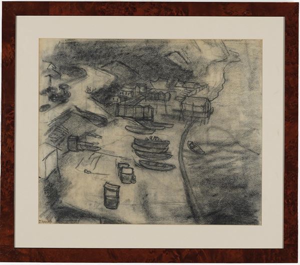 Veduta marina con barche