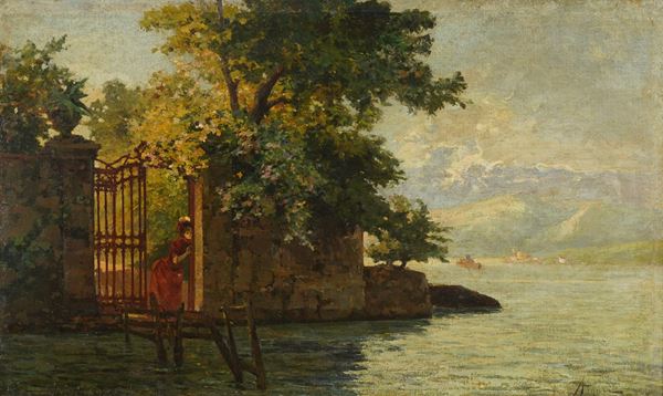 Paesaggio marino con fanciulla
