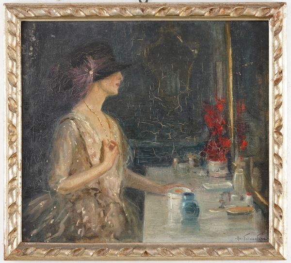 Nicola Fabbricatore - Donna con cappello allo specchio
