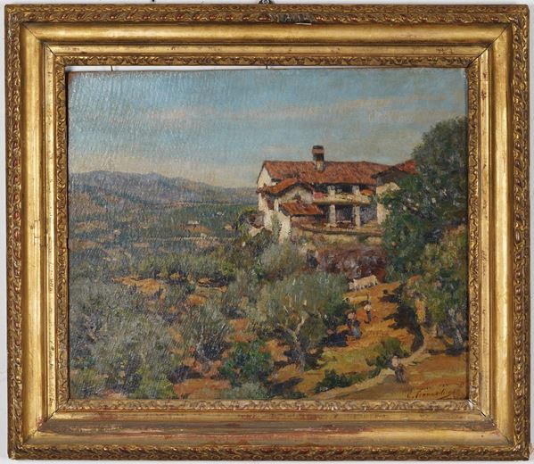 Giuseppe Pennasilico - Paesaggio campestre con figure