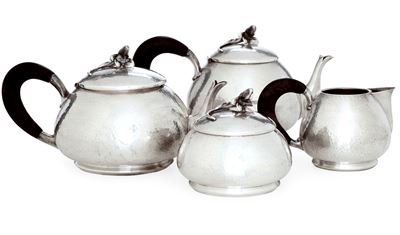 Servizio da Tè e Caffè. Argenteria Italiana del XX Secolo, Marchio con Fascio Littorio in Uso dal...