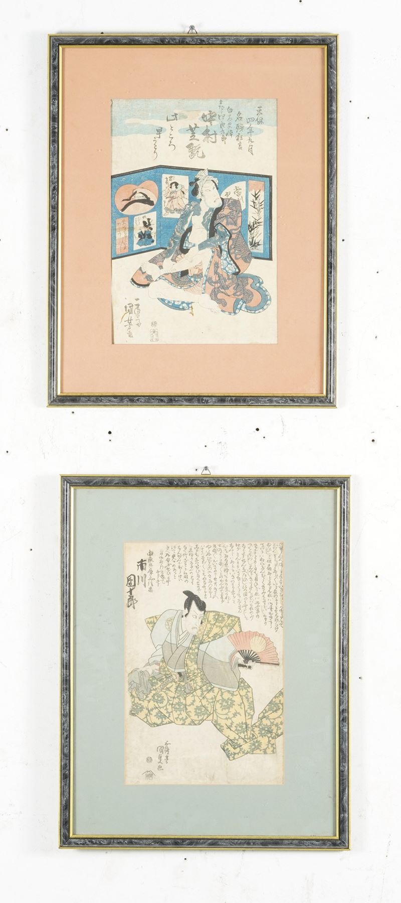 Due stampe giapponesi entro cornice, secolo XVIII.  - Asta Stampe Antiche e Moderne - Cambi Casa d'Aste