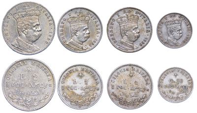Regno D’italia - Colonia Dell’eritrea. Umberto i di Savoia, 1890-1896. Lotto di Quattro Monete.